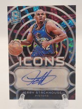 2023-24 Spectra Jerry Stackhouse Icons Signatures Interstellar Prizm Auto /75