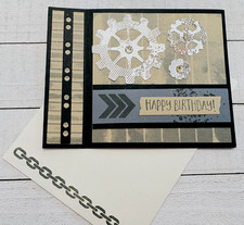 Stampin' Up Card Kit - GEARS AND TEXTURES - All Inclusive Set of 4 Cards