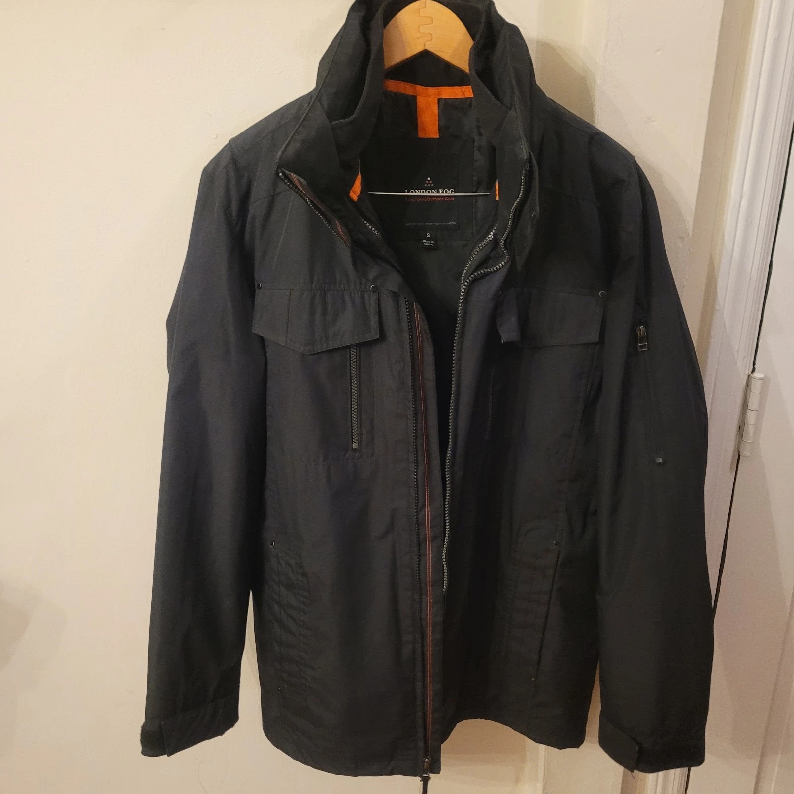 LONDON FOG Men's Functional Outdoor Gear 3 In 1 Weatherproof Jacket Black SMALL