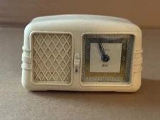 Vintage Rensie German Alarm Clock Music Box Ivory color
