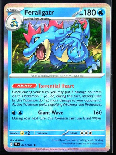 2024 Scarlet & Violet Series - Temporal Forces Feraligatr #41 Holo Rare Pokemon