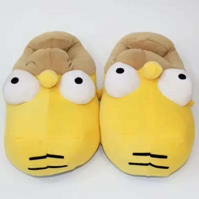 Divertidas pantuflas de felpa Homer | Zapatos de casa de dibujos animados | Calzado interior cálido antideslizante Foto 4 de 4