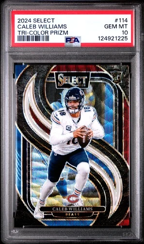 2024 PANINI SELECT TRI-COLOR PRIZM #114 CALEB WILLIAMS 87/249 PSA 10