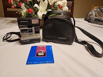Polaroid spirit 600 silver vintage Instant Film camera W/ Manual & Case