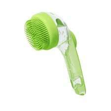 Pet Massage Bath Brush Dog Cat Shampoo Dispenser Silicone Scrubber Wash Tool