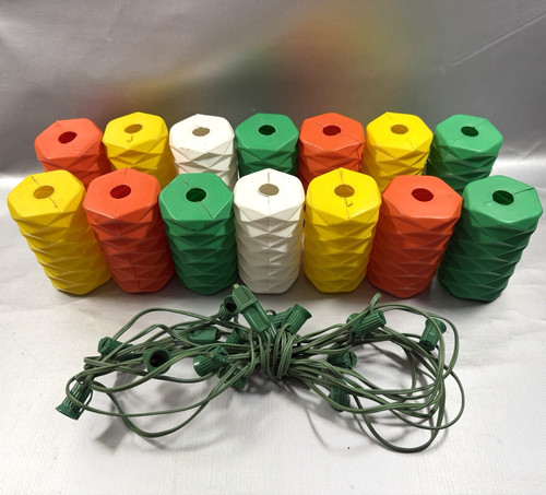 Vtg Blow Mold Riviera Party Patio RV Camper Lights Lanterns 2 Strings Set of 14
