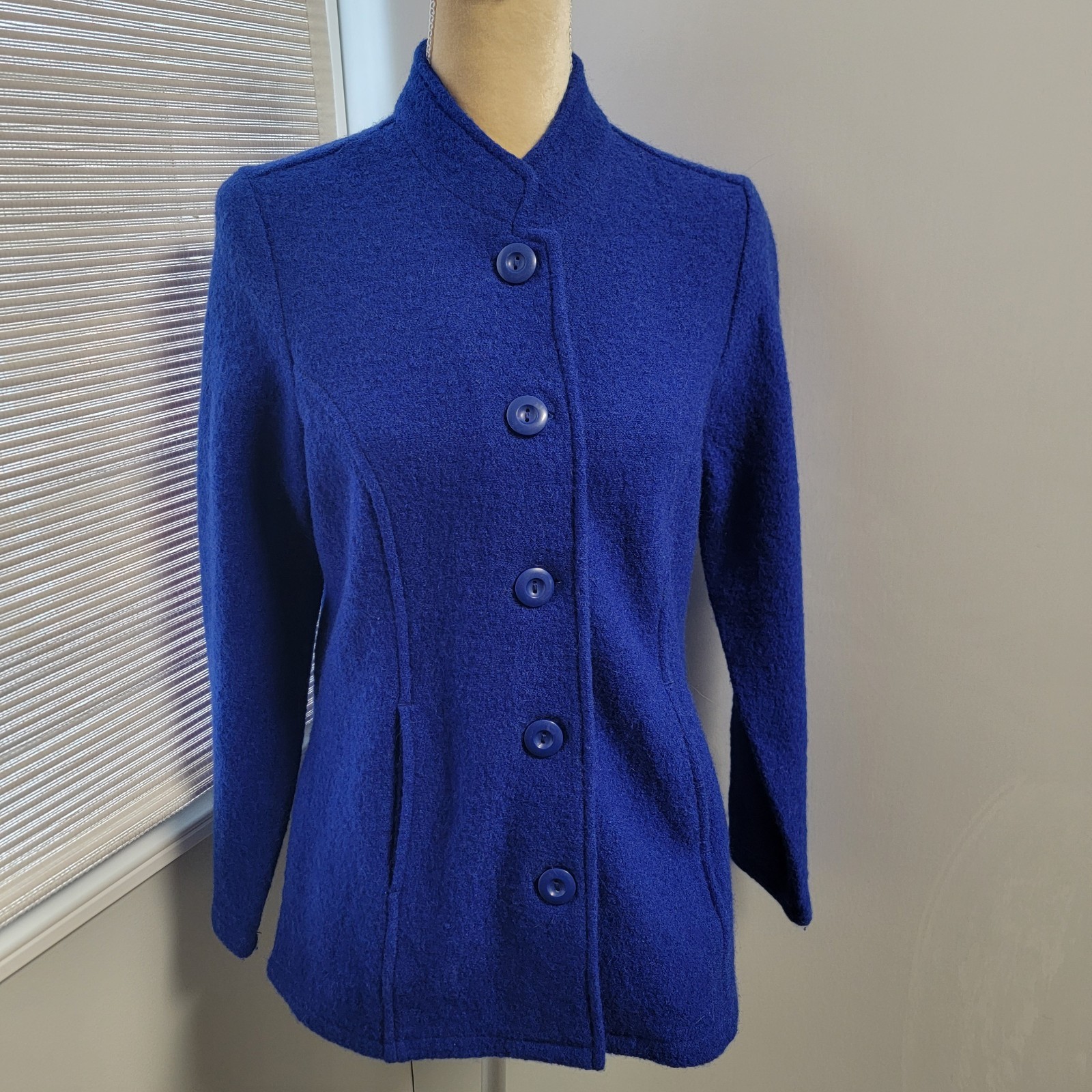 Appleseeds PS Wool Button Front Jacket Royal Blue… - image 1