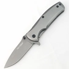 Tac Force Framelock A/O Gray Stainless 440C Folding Drop Pt Pocket Knife 848