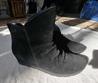 Cougar Astro Black Suede Leather Wedge Pull On Waterproof Ankle Winter Bootie