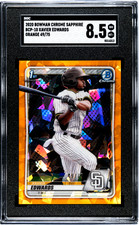 Xavier Edwards 2020 Bowman Sapphire 1st Orange Refractor /75 SGC 8.5 BCP-10