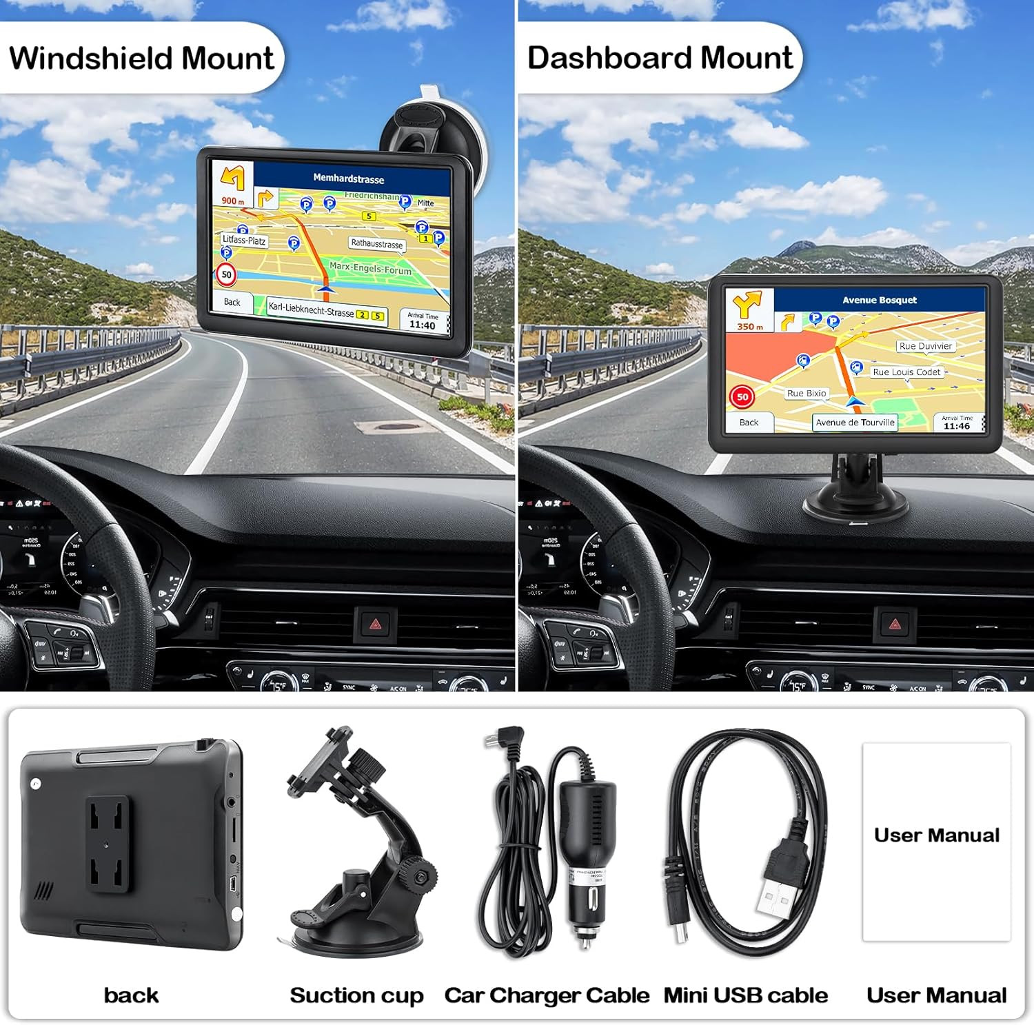 GPS Navigator for Car, Truck GPS Commercial Drivers 2025, Trucker GPS of Semi Tu