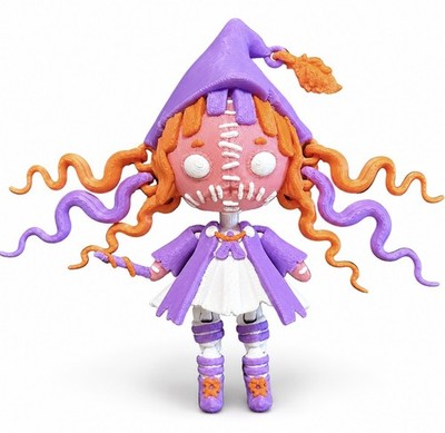 Lila Orange Riding Hood Zombie Stoffpuppe 3D Druck Flexi Figur Voodoo Puppe Alt