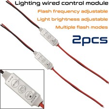 2pcs 12v-24v Strobe Flash Wired Control Module For Car Household Led Strip Bulbs