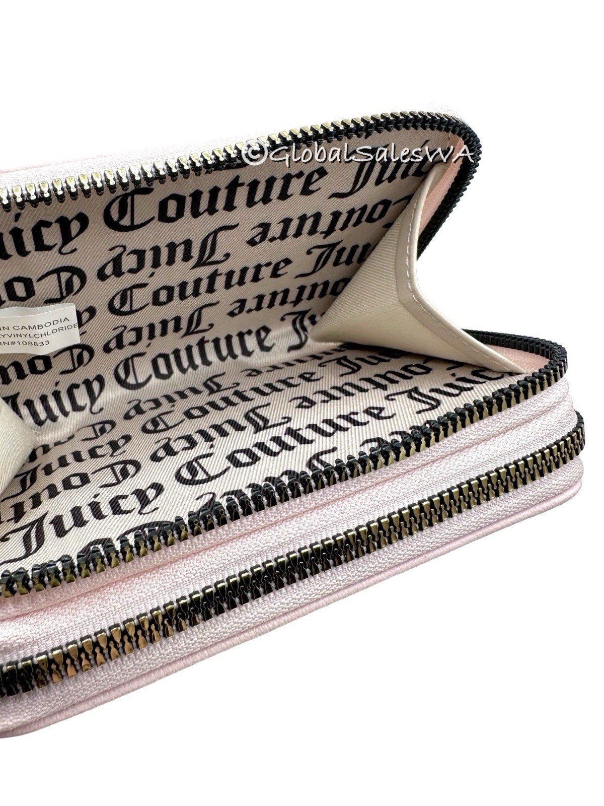 Juicy Couture Powder Blush Pink Flawless Medium Double Zip Around Wallet NWT