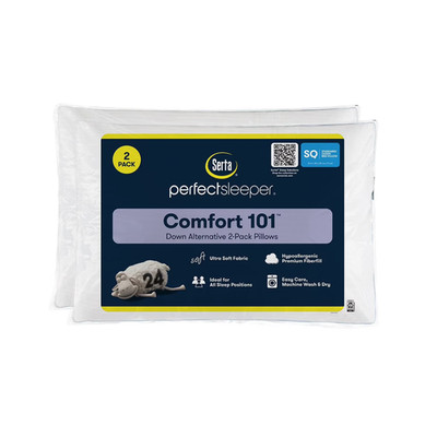 Serta 2-Pack Comfort 101 Bed Pillows, Queen Sizes