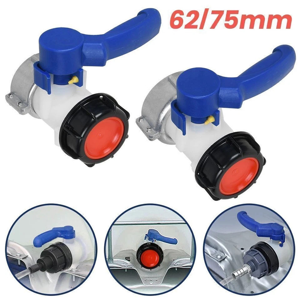 62mm 75mm Klappenhahn Auslaufhahn Ventil Adapter Für IBC Container Wassertank DE - Bild 4 von 4