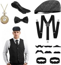 13 PCS 1920s Mens Costume 1920s Accessories for Men Gatsby Accessories Men Bere