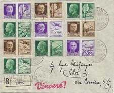 Storia Postale Regno 1942-Propaganda di Guerra serie completa (primo mese d'uso)