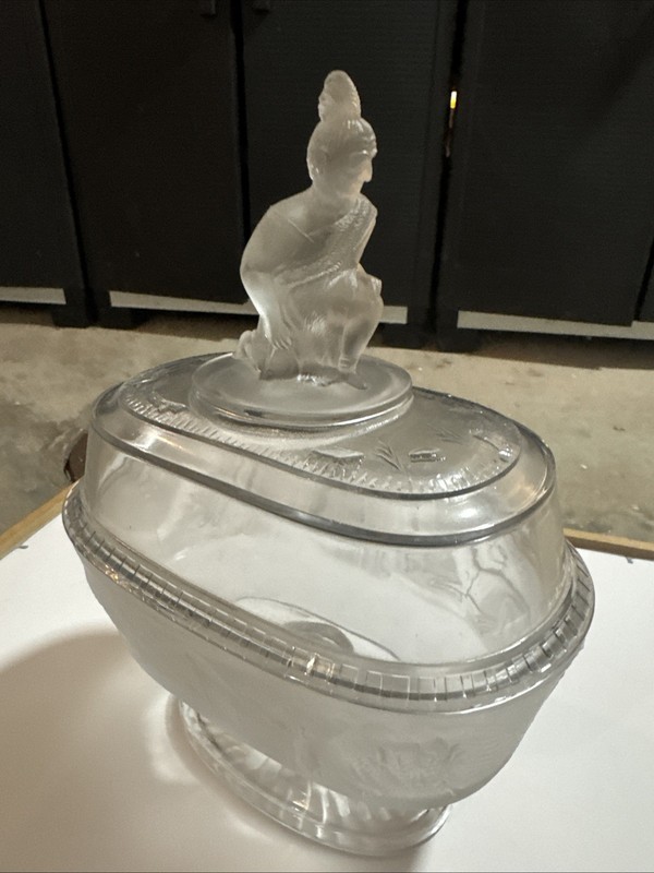 GILLINDER & SONS WESTWARD HO LONG OVAL COMPOTE CIRCA 1878