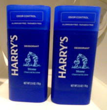 Harry's Odor Control Deodorant Stone Charcoal  Lime Scent 2.5oz 2-PACK