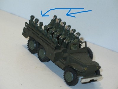 R120,FJ Solido DINKY, 2 X Barret Metal Painted 6 Soldier for Truck Military