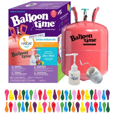 Balloon Time Jumbo Helium Tank Kit with HI-FLOAT