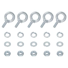 5 Pack M8 x 20mm Eye Screws Bolts Kit, Screw Eye Bolts with Nuts, Silver