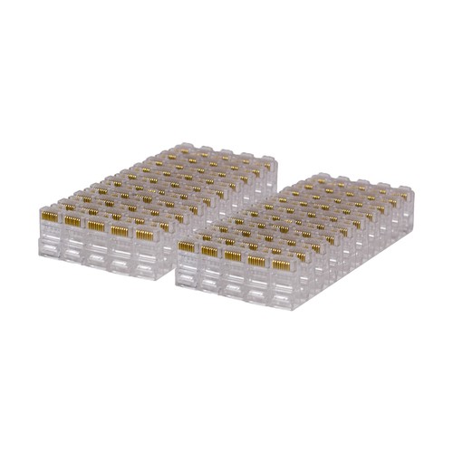 CAT5e ETHERNET RJ45 NETWORK PLUGS CONNECTORS USE WITH BULK ETHERNET - 100 PACK - Picture 2 of 2