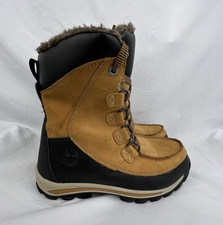 Timberland Youth CHILLBERG WATERPROOF Wheat Nubuck Boots Size 5 Zipper Fleece