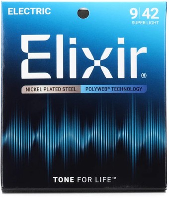 Elixir Strings 12000 Polyweb Electric Guitar Strings -.009-.042 Super Light