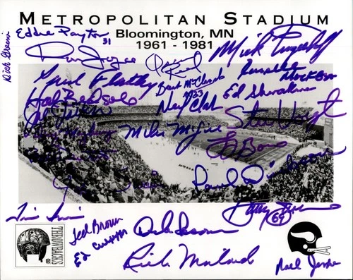 Minnesota Vikings 1961 Last Game Met Autographed Signed 8x10 Print COA DECEASED