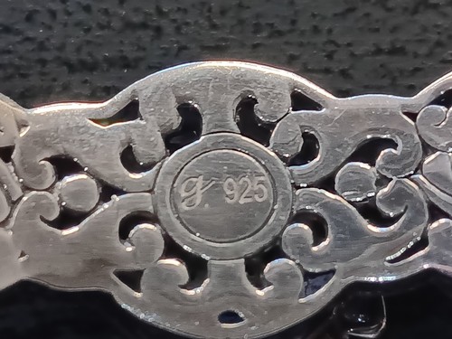 Designer G Sterling Silver Dragonfly Scroll Bracelet - Picture 7 of 7