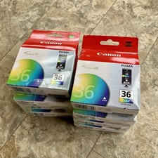 Genuine Canon CLI-36 Color Ink Cartridge Lot of 8 Eight Boxes OEM Sealed PIXMA
