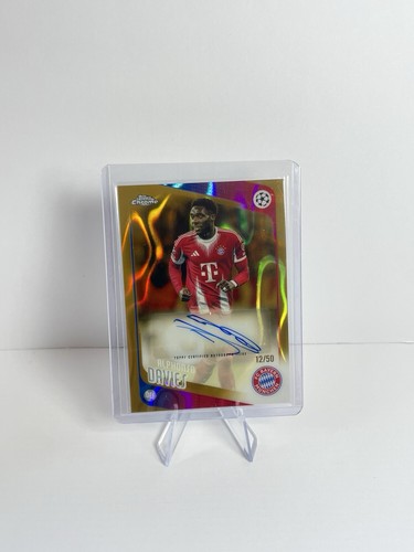 2025-26 Topps Chrome UEFA Club Competitions Alphonso Davies Auto Gold Lava /50