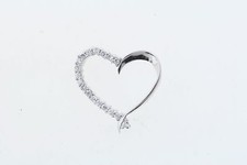 Sterling Silver .34ctw Lab Created CZ Open Heart Pendant