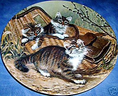 Gone Fishing: Maine Coons Cat Plate! Amy Brackenbury's!