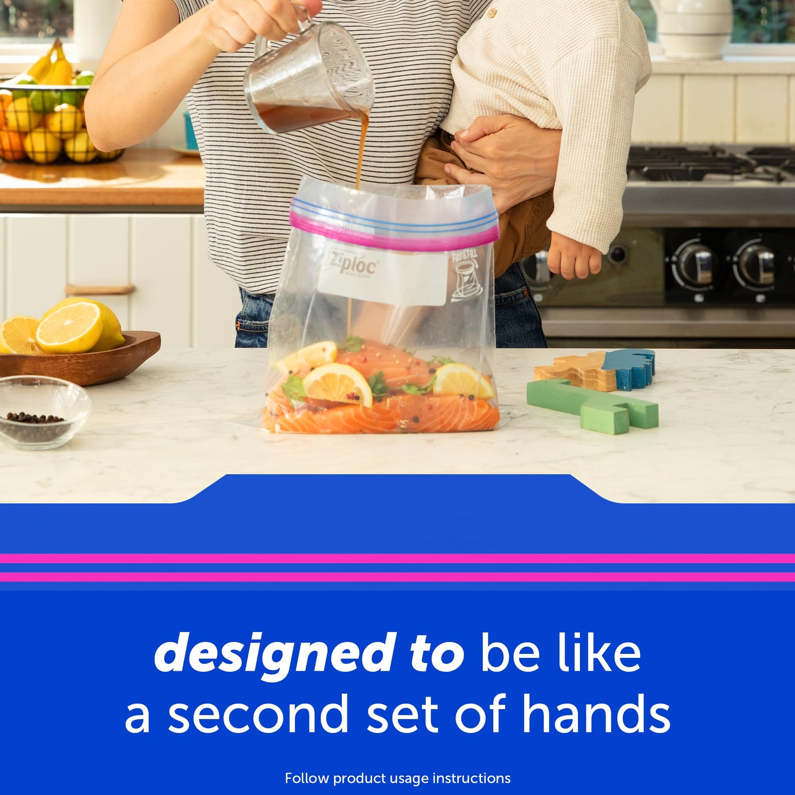 Quart Food Storage Bags Stay Open Design with Stand-Up Bottom Easy to Fill 10...