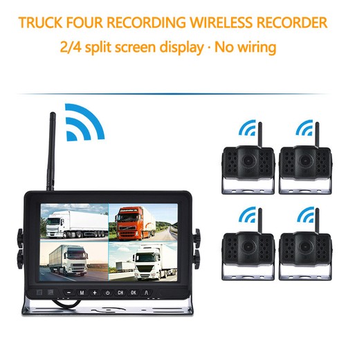 7" Wireless Backup Camera Monitor, IP68, Night Vision, DVR, Split Screen, Truck - Picture 3 of 17