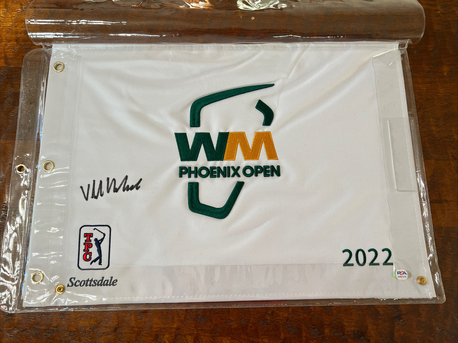 Viktor Hovland Autographed Signed 2022 Waste Management Flag PGA PSA DNA Coa Golf 