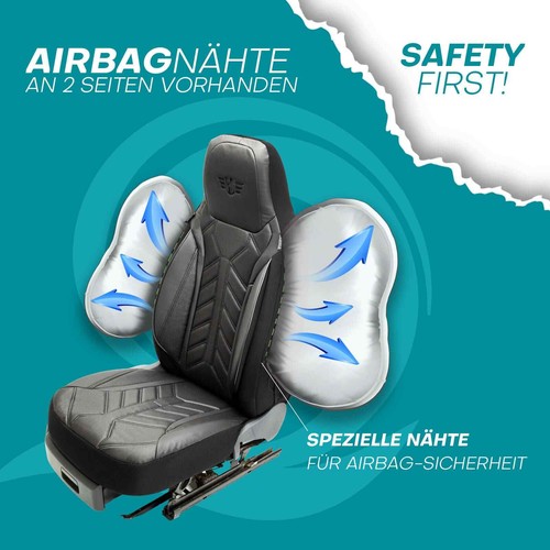 Pilot Wohnmobil Sitzbezüge passend für Fleetwood RV Sundancer Schwarz-Anthrazit - Bild 9 von 12