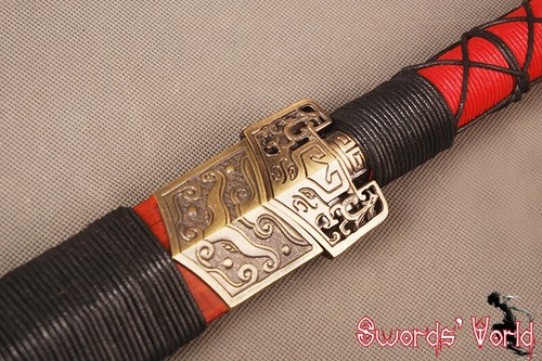 Handmade Redwood Saya Chinese Sword "吳京漢劍" Han Jian Folded Steel Engroove Blade - Picture 5 of 12