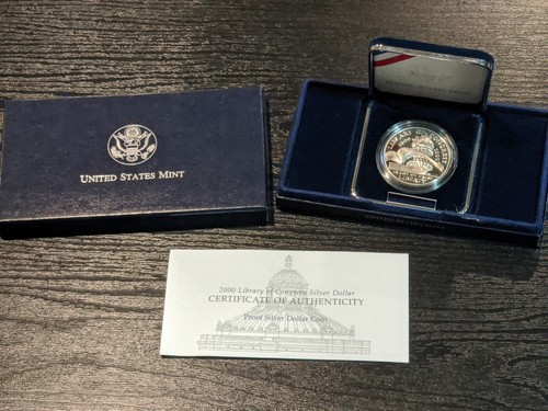 2000 UNC & Proof Library of Congress Commemorative Silver Dollars - Picture 5 of 7