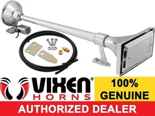 VIXEN HORNS TRAIN AIR HORN TRUMPET CHROME PLATED WATERPROOF FOR BOAT/TRUCK LOUD