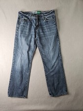 Aeropostale Jeans Mens 34x30 Blue Medium Wash Denim Pants Essex Straight Leg