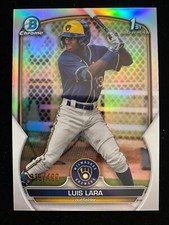 2023 Bowman Chrome LUIS LARA 1st Rookie SILVER REFRACTOR #339/499 Brewers RC SP