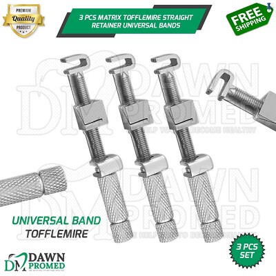 3 Pcs Matrix Tofflemire Straight Retainer Universal Bands Dental Instruments
