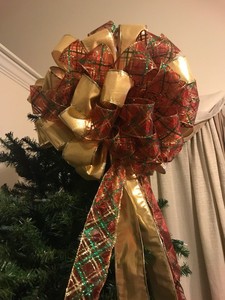 Image Is Loading 15 5 034 Christmas Tree Topper Bow Red Image Is Loading 15 5 034 Christmas Tree Topper Bow Red