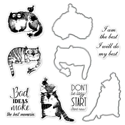 Fat Cat Clear Stamps and Cutting Dies for Card Making and Photo Album Decorat...