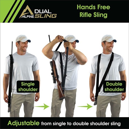 Alpine Innovations Dual Support Rifle Gun Sling with QD Connector in Black (UK) - 第 5/24 張圖片