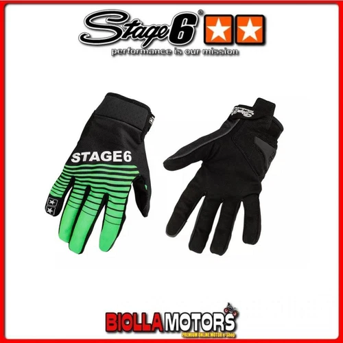 S6-0870/S MOTORRADHANDSCHUHE STAGE6 STREET PURE GRÜN / SCHWARZ